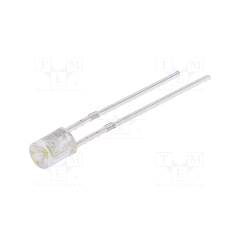 1 pcs x OPTOSUPPLY - OSW54K3FE1F - LED, 3mm, white cold, 250÷330mcd, 140°, Front: recessed, 2.7÷3.2V