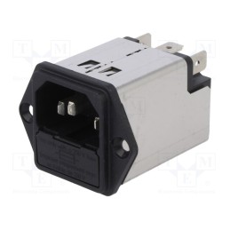 1 pcs x SCHURTER - 5200.0223.1 - Connector: AC supply, socket, male, 2A, 250VAC, IEC 60320, C14 (E)