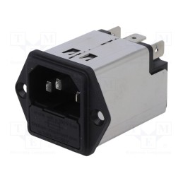 1 pcs x SCHURTER - 5200.0123.1 - Connector: AC supply, socket, male, 1A, 250VAC, IEC 60320, C14 (E)