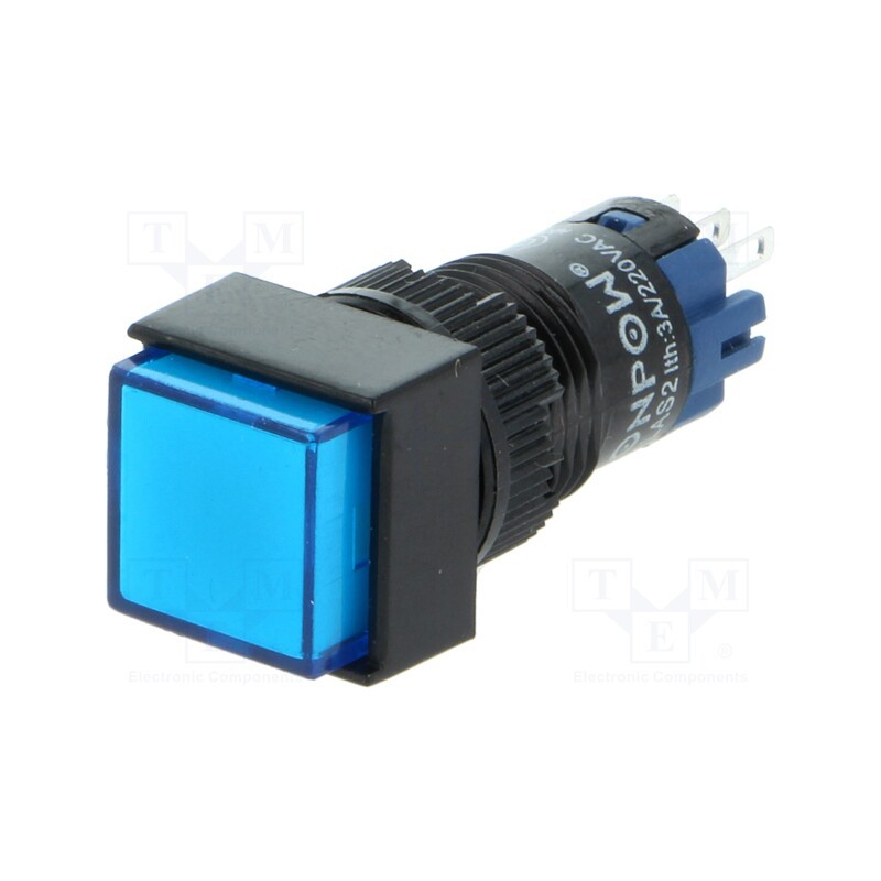 1 pcs x ONPOW - LAS2F-11/B - Switch: push-button, Pos: 2, SPDT, 0.5A/250VAC, 1A/24VDC, ON-(ON)
