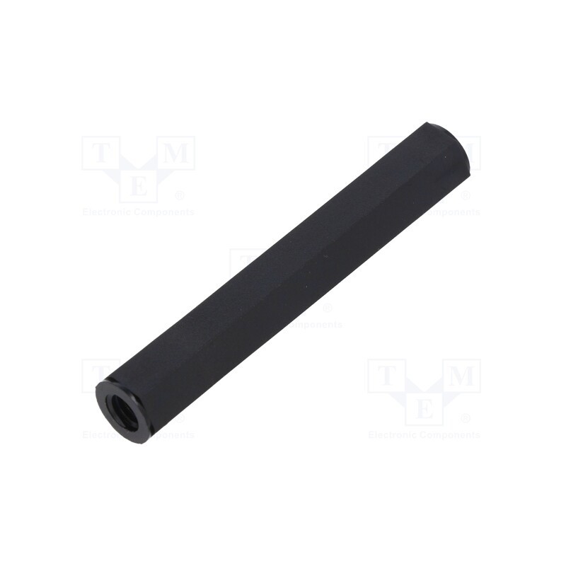 10 pcs x DREMEC - 189X65 - Screwed spacer sleeve, hexagonal, polyamide, M6, L: 65mm, black