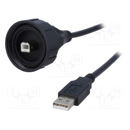 1 pcs x BULGIN - PX0840/B/2M00 - Adapter cable, USB A plug,USB B plug (sealed), USB Buccaneer