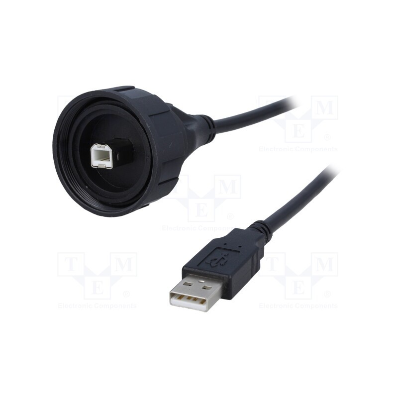 1 pcs x BULGIN - PX0840/B/2M00 - Adapter cable, USB A plug,USB B plug (sealed), USB Buccaneer