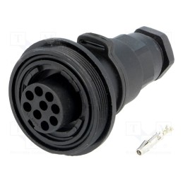 1 pcs x BULGIN - PX0729/S - Connector: circular, plug, female, PIN: 9, Standard Buccaneer®