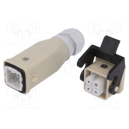 1 pcs x AMPHENOL - C146 10E003 922 4 - Connector: HDC, male + female, C146, PIN: 4, 3+PE, size A3, straight