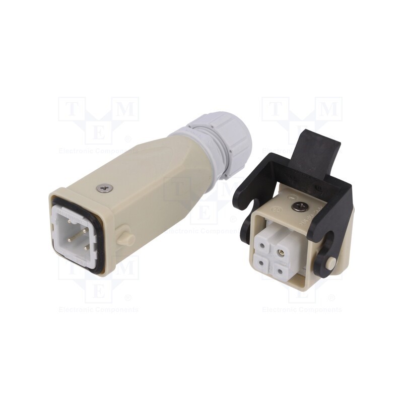 1 pcs x AMPHENOL - C146 10E003 922 4 - Connector: HDC, male + female, C146, PIN: 4, 3+PE, size A3, straight