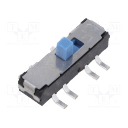 1 pcs x KNITTER-SWITCH - MMS 228 T - Switch: slide, Pos: 2, SPDT, 0.3A/6VDC, ON-ON, PCB, Leads: flat pin