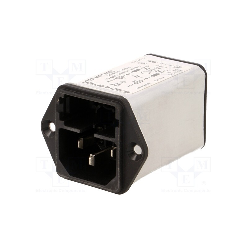 1 pcs x SCHURTER - 4301.5005 - Connector: AC supply, socket, male, 10A, 250VAC, IEC 60320, C14 (E)