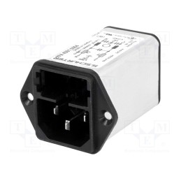 1 pcs x SCHURTER - 4301.5004 - Connector: AC supply, socket, male, 6A, 250VAC, IEC 60320, C14 (E)
