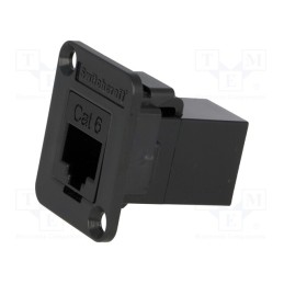 1 pcs x SWITCHCRAFT - EHRJ45P6 - Coupler, EH, Cat: 6, RJ45 socket,both sides, Holes pitch: 19x24mm