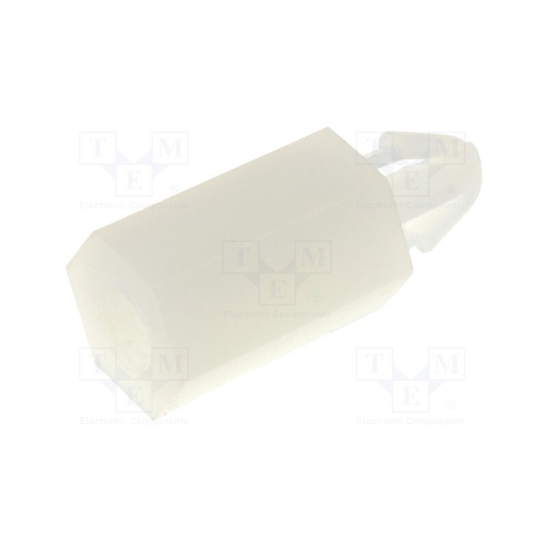 10 pcs x FIX&FASTEN - FIX-MAE-9TV - PCB distance, polyamide, L: 9mm, natural, Spanner: 5.5mm, Pitch: 0.5