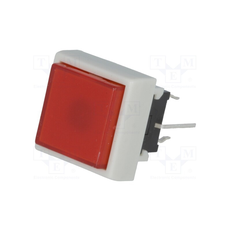 1 pcs x HIGHLY ELECTRIC - PB6133FBL-1 - Switch: keypad, Pos: 2, DPDT, 0.1A/30VDC, red, LED, red, THT, 1.5N