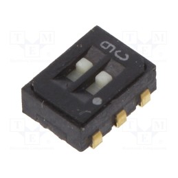 1 pcs x Nidec Copal Electronics - CAS-D20A - Switch: slide, Pos: 2, SPDT, 0.1A/6VDC, ON-ON, SMT, Leads: curved