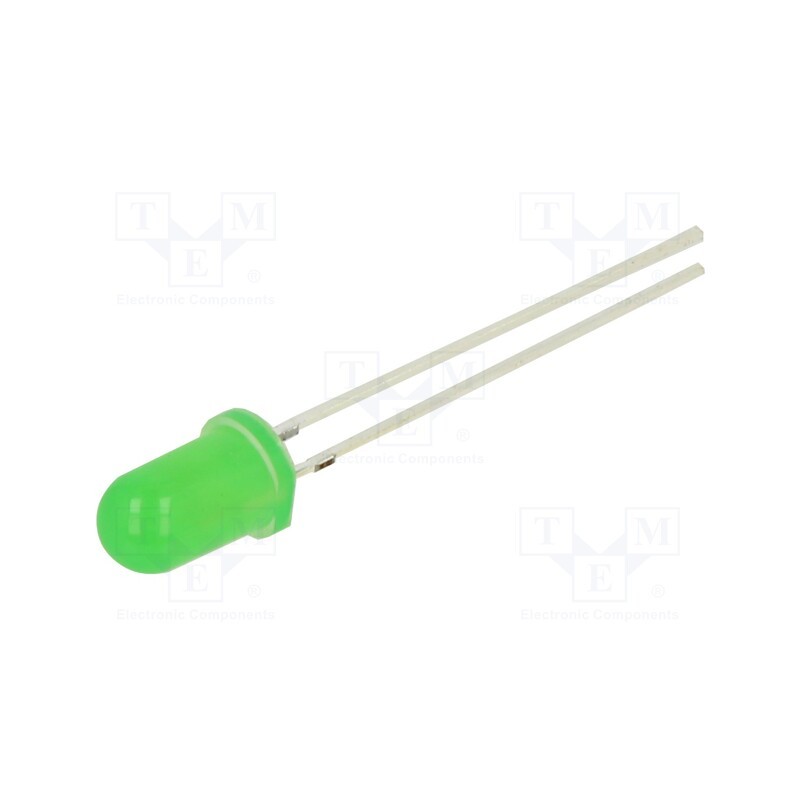 1 pcs x OPTOSUPPLY - OSG58A5B64A-1MA - LED, 5mm, green, 500÷750mcd, 60°, Front: convex, 2.8÷3.4V, -30÷85°C