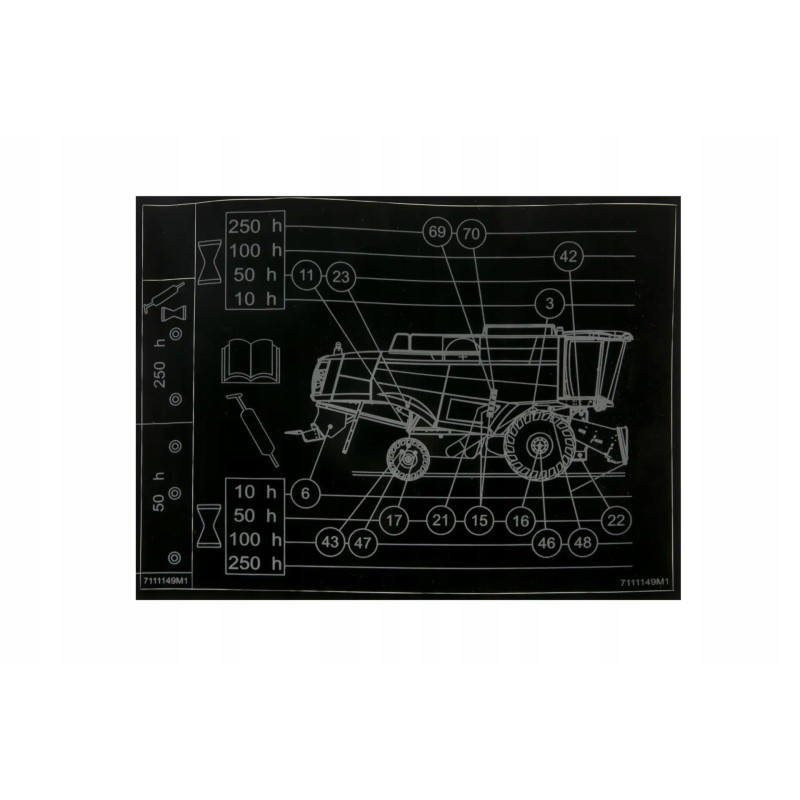 7111149m1 sticker right, lubrication points
