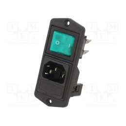 1 pcs x BULGIN - BVA15/Z0000/77 - Connector: AC supply, socket, male, 10A, 250VAC, IEC 60320, C14 (E)