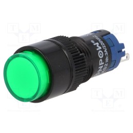 1 pcs x ONPOW - LAS2Y-11/G - Switch: push-button, Pos: 2, SPDT, 0.5A/250VAC, 1A/24VDC, ON-(ON)