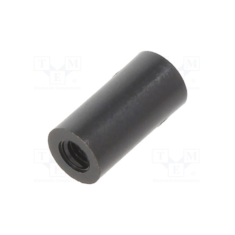 10 pcs x DREMEC - 185RDX12 - Spacer sleeve, cylindrical, polyamide, M3, L: 12mm, Øout: 6mm, black