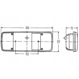 Rectangular lamp shade, rear left and right