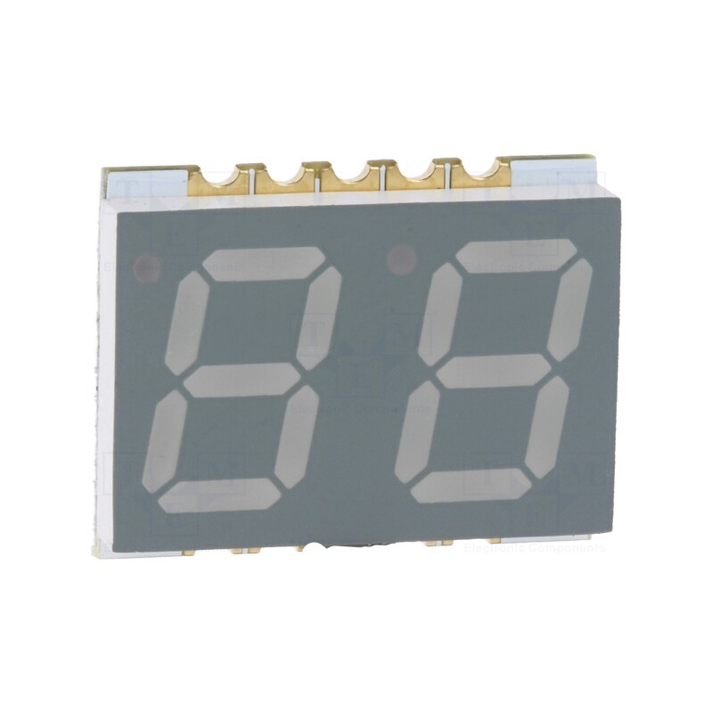 1 pcs x OPTOSUPPLY - OSK2039A-IG - Display: LED, 7-segment, 10mm, 0.39', No.char: 2, green, 8÷25mcd