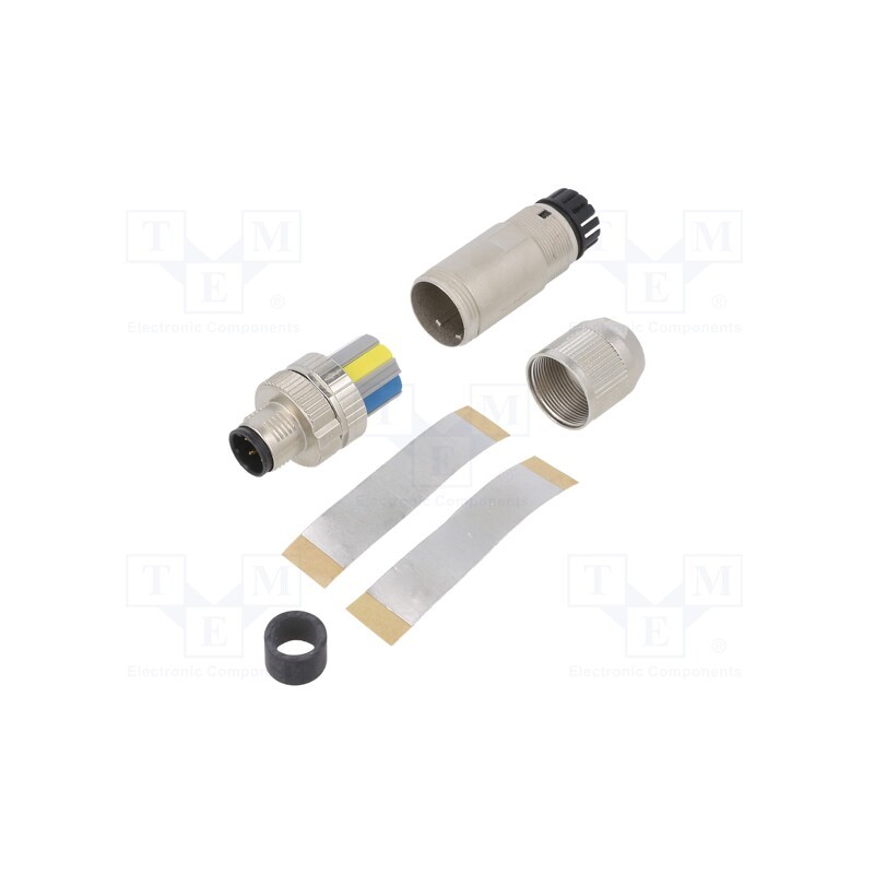 1 pcs x PHOENIX CONTACT - SACC-M12MSD-4PL SH PN 1424682 - Plug, M12, PIN: 4, male, D code-Ethernet, for cable, push-lock, IP67