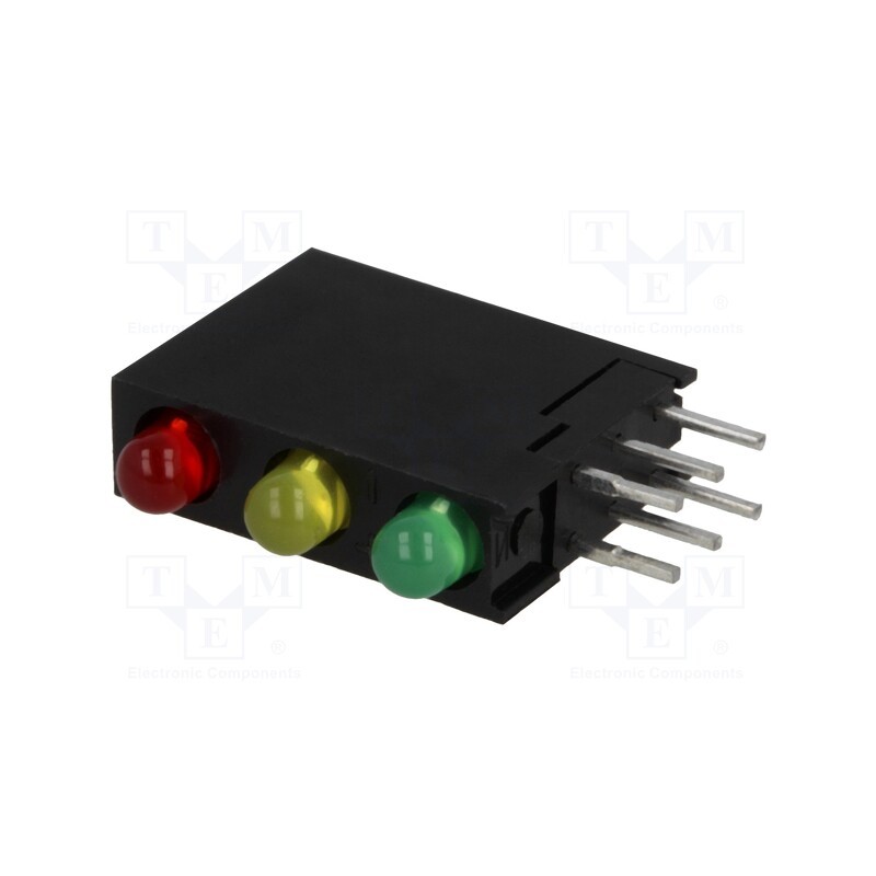1 pcs x KINGBRIGHT ELECTRONIC - L-934SA/1I1Y1GD - LED, in housing, red/green/yellow, 3mm, No.of diodes: 3, 20mA, 40°