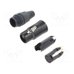 1 pcs x NEUTRIK - NC7FXX-B - Plug, XLR, female, PIN: 7, straight, for cable, soldering, 5A, 18AWG