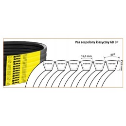 V-belt 6b bp 3752, classic unit