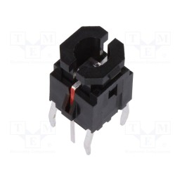 1 pcs x DIPTRONICS - ML5-H03K-RQA - Microswitch TACT, SPST-NO, Pos: 2, 0.05A/12VDC, THT, LED, red, 1.96N