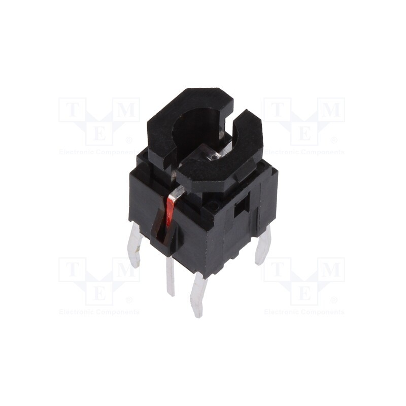 1 pcs x DIPTRONICS - ML5-H03K-RQA - Microswitch TACT, SPST-NO, Pos: 2, 0.05A/12VDC, THT, LED, red, 1.96N