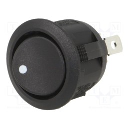 1 pcs x SWITCH COMPONENTS - RA1-1A-DC-2-B-3 - ROCKER, SPST, Pos: 2, ON-OFF, 10A/28VDC, black, none, Rcont max: 50mΩ