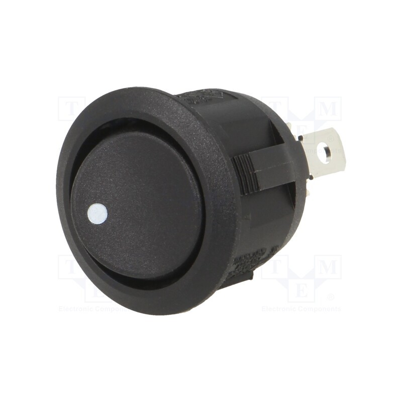 1 pcs x SWITCH COMPONENTS - RA1-1A-DC-2-B-3 - ROCKER, SPST, Pos: 2, ON-OFF, 10A/28VDC, black, none, Rcont max: 50mΩ
