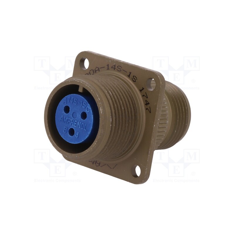 1 pcs x AMPHENOL - 97-3100A-14S-1S - Connector: circular, size 14S, 97, aluminium alloy, olive, socket