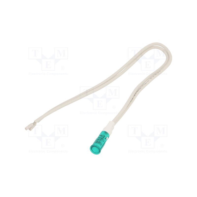 1 pcs x COMELUX - 9SLTB06SQL11VF - Indicator: with neon lamp, recessed, green, 220VDC, 220VAC, Ø6mm