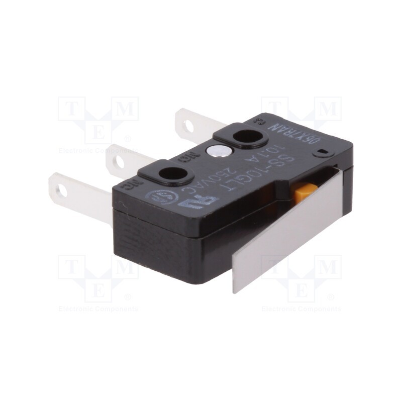 1 pcs x OMRON OCB - SS-10GLT - Microswitch SNAP ACTION, 10A/250VAC, with lever, SPDT, ON-(ON)