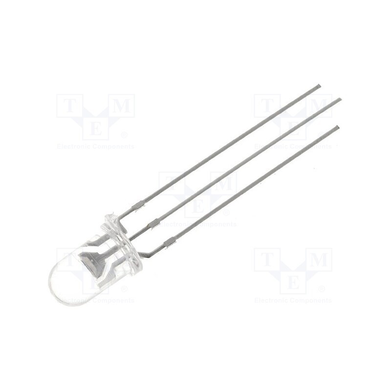 1 pcs x OPTOSUPPLY - OSRB5131A - LED, 5mm, red/blue, 1120÷2180mcd, 30°, Front: convex, 1.8÷2.5V