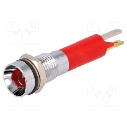 1 pcs x CML INNOVATIVE TECHNOLOGIES - 19050353 - Indicator: LED, recessed, red, 24VDC, Ø8mm, IP67, metal, ØLED: 3mm