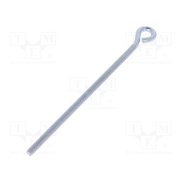 10 pcs x DROMET - HO.6170 - Hook, ring, steel, zinc, Thread len: 141mm, Overall len: 170mm