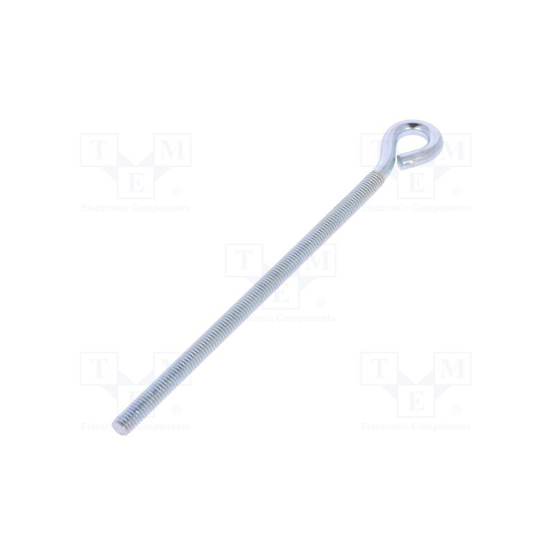 10 pcs x DROMET - HO.6150 - Hook, ring, steel, zinc, Thread len: 121mm, Overall len: 150mm