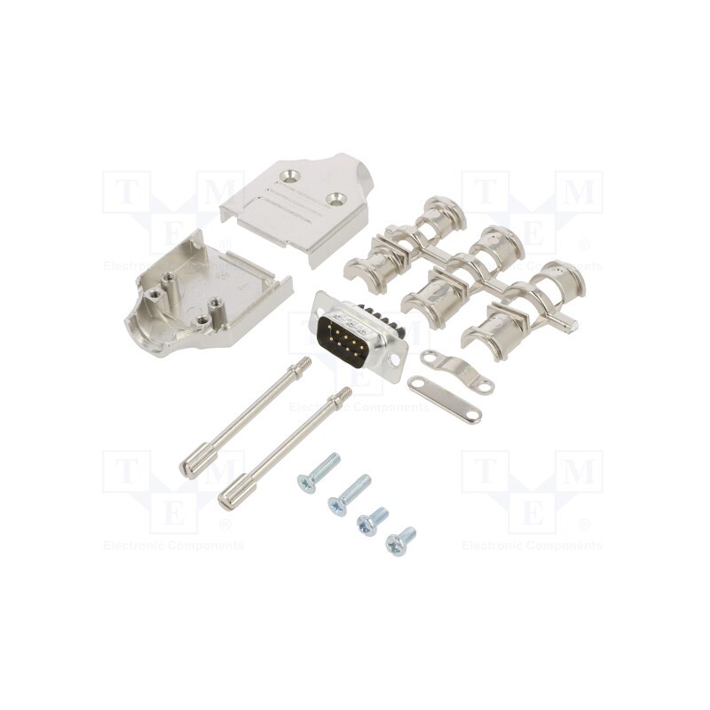 1 pcs x Amphenol Communications Solutions - L17MHDM09+L717DE09PST - D-Sub, PIN: 9, male, straight, screw terminal, for cable, UN