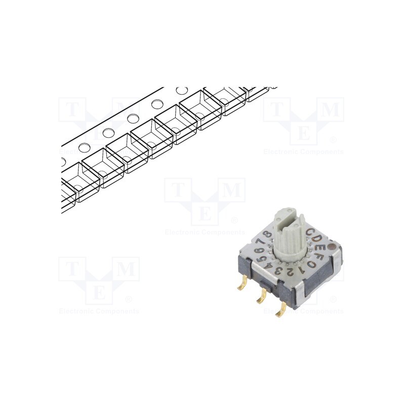 1 pcs x SUNGMUN ELECTRONICS - MSSR-16S-TR - Encoding switch, HEX/BCD, Pos: 16, SMT, Rcont max: 80mΩ, M