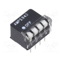 1 pcs x TE Connectivity - 1-5435802-5 - Switch: DIP-SWITCH, Poles number: 4, OFF-ON, 0.0025A/24VDC, Pos: 2