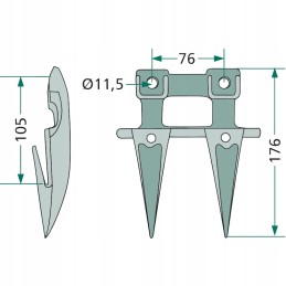 Double bayonet with stalk and bison guide from 056