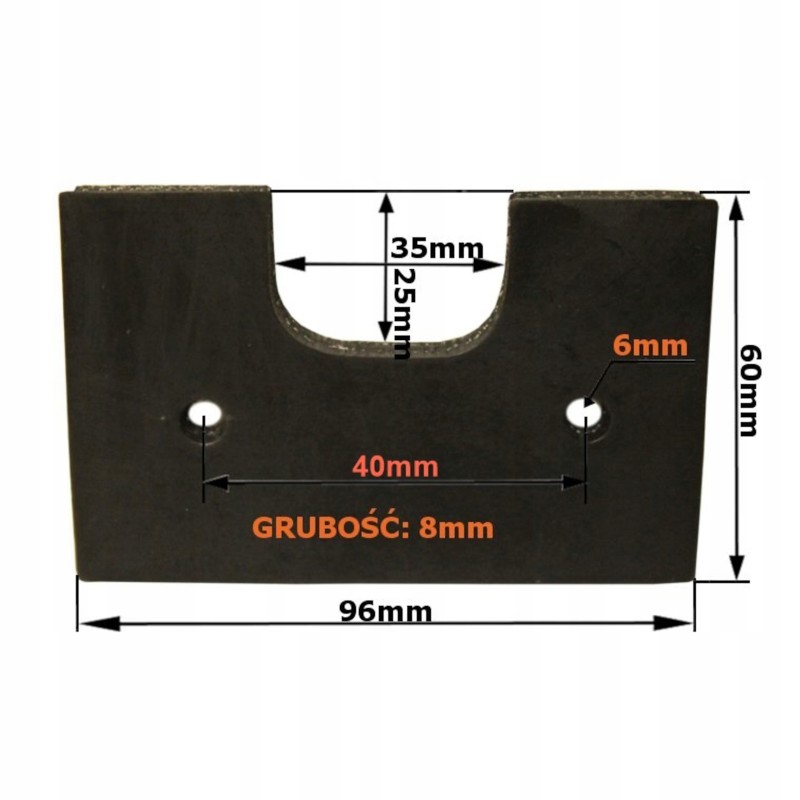 Rubber shovel for chain conveyor 96x60