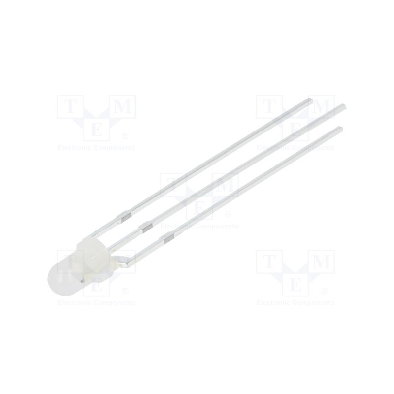 1 pcs x OPTOSUPPLY - OSRBMC3142A-VV - LED, 3mm, red/blue, 40°, Front: convex, 3÷15V, No.of term: 3, round