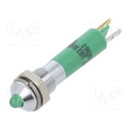 1 pcs x CML INNOVATIVE TECHNOLOGIES - 19020351 - Indicator: LED, prominent, green, 24VDC, Ø6mm, metal