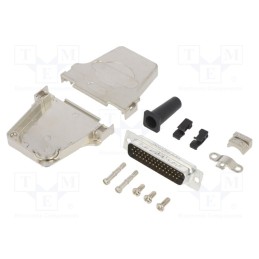 1 pcs x Amphenol Communications Solutions - L17D45ZF25-RG+L717HDB44P - D-Sub HD, PIN: 44, male, angled 45°, soldering, for cable