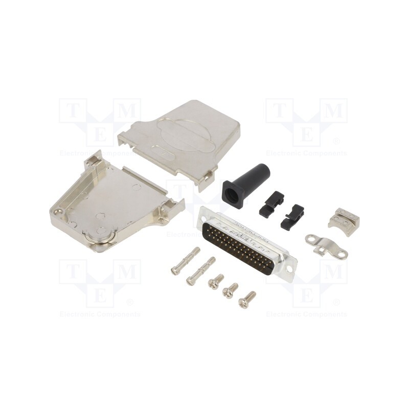 1 pcs x Amphenol Communications Solutions - L17D45ZF25-RG+L717HDB44P - D-Sub HD, PIN: 44, male, angled 45°, soldering, for cable