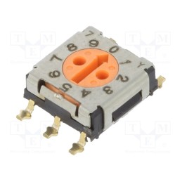 1 pcs x ECE - ERD710RM06Z - Encoding switch, DEC/BCD, Pos: 10, SMT, Rcont max: 200mΩ, 5.1Ncm