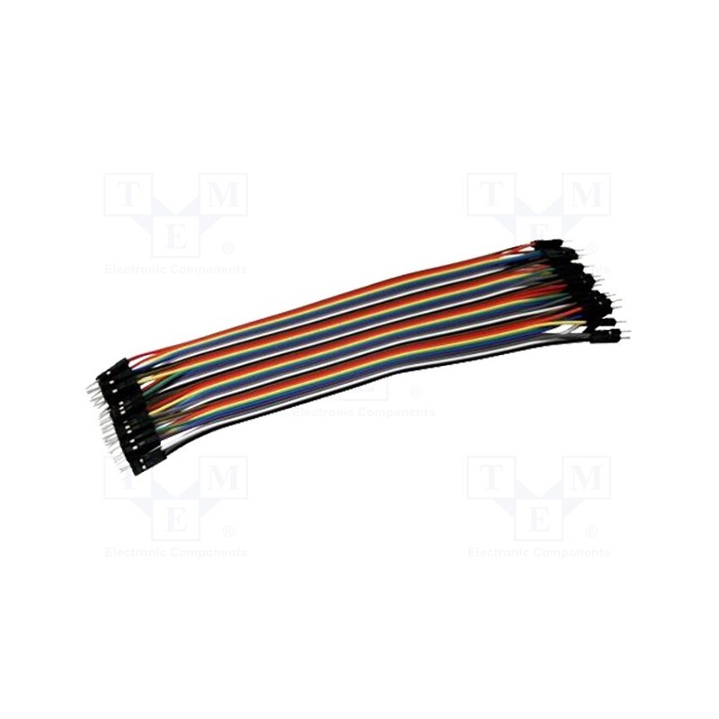 1 set x KAMAMI - CAB M-M(40-17-RAINBOW) - Connection cable, male-male, mix colours, 40pcs, 170mm
